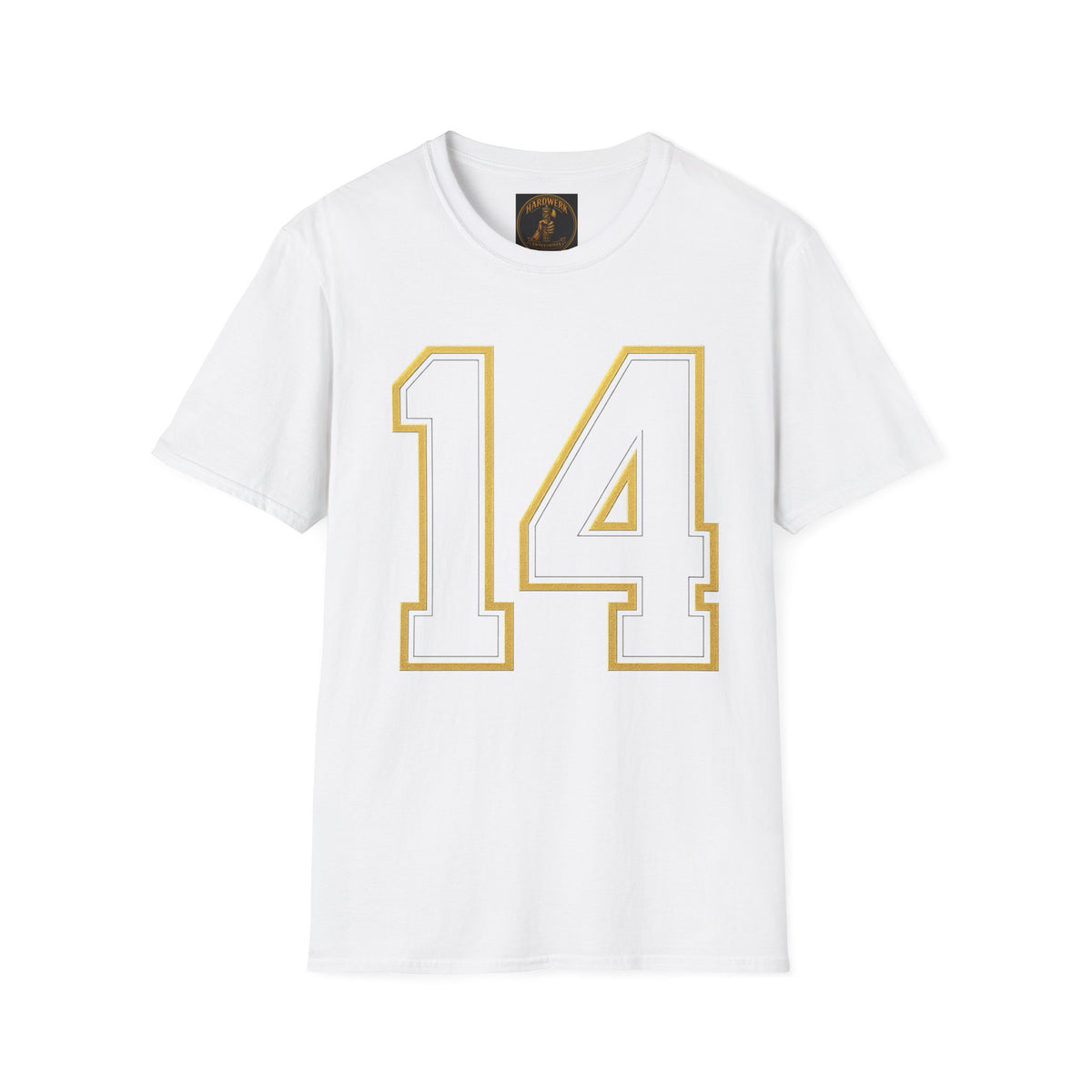 14 wordsVintage Athletic T‑Shirt — Gold Outline Jersey Tee